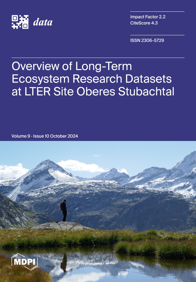 We are delighted that our article on the overview of long-term datasets in the Upper Stubach Valley #LTER site has made it on the front page of the current issue of the Data Journal.
mdpi.com/2306-5729/9/10
<a href="/eLTER_Europe/">eLTER</a> @PLUS_1622 <a href="/Z_GIS1/">Geoinformatics Salzburg</a> @PLUS_RESEARCH <a href="/MDPIOpenAccess/">MDPI</a> <a href="/oeaw/">Austrian Academy of Sciences</a>