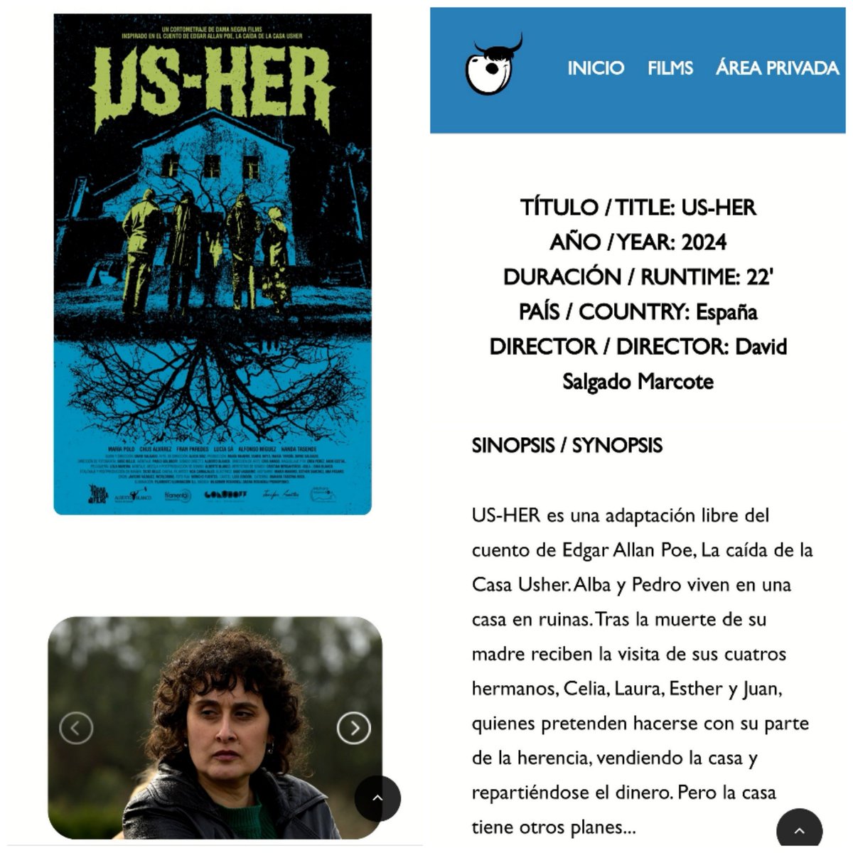 ¡Feliz viaje para #Us-her y todas las personas que formamos parte de este proyecto audiovisual! 
Gracias, <a href="/YAQDistribucion/">YAQ DISTRIBUCIÓN</a>
y <a href="/DamaNegraFilms/">Dama Negra Films</a> 🖤
#chusálvarezactriz