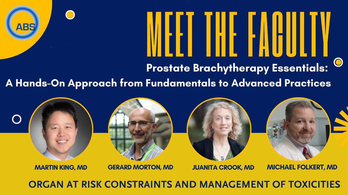 American Brachy (@americanbrachy) on Twitter photo Meet our faculty for #Prostate #Brachytherapy Essentials! Join @MTKingMD <a href="/gerard_morton/">Gerard Morton</a> Juanita Crook, and <a href="/DrMikeFolkert/">Michael Folkert</a> for Organ at Risk Constraints and Management of Toxicities. Explore cutting-edge advancements to enhance treatment outcomes. bit.ly/3zBBv74 Meet our faculty for #Prostate #Brachytherapy Essentials! Join @MTKingMD <a href="/gerard_morton/">Gerard Morton</a> Juanita Crook, and <a href="/DrMikeFolkert/">Michael Folkert</a> for Organ at Risk Constraints and Management of Toxicities. Explore cutting-edge advancements to enhance treatment outcomes. bit.ly/3zBBv74