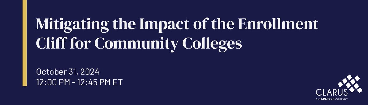 ClarusCorp's tweet photo. Join us at The Connection, a free virtual higher ed marketing &amp; enrollment conference, Oct 29-31! Kristy Phillips, Senior Director of Client Success at CLARUS, will share strategies to tackle the enrollment cliff for community colleges. https://t.co/Db0MPKETh6 https://t.co/8KBdzWbkBb