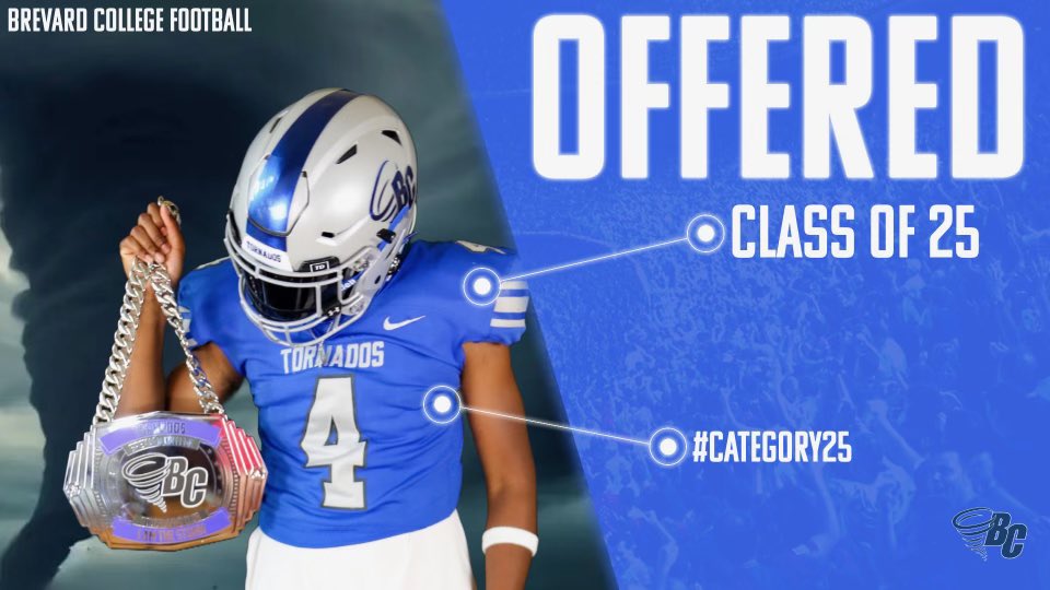 SasserJaycob's tweet photo. After great conversation with @chrishatch00 I am blessed to receive my first offer from Brevard College @BrevardF5 @TornadoFball https://t.co/RcCqoyKhbp