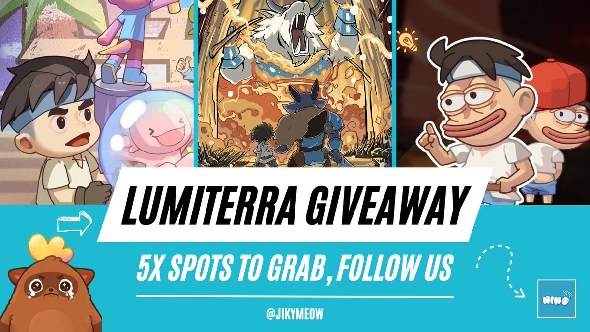 📢Get ready for Lumiterra CBT#2!  
🌤️I'm excited to give away 5 WL spots to my followers who complete the following requirements: 

➡️Follow <a href="/LumiterraGame/">Lumiterra (mainnet arc)</a>, <a href="/nimo_web3/">Nimo Web3 DAO 🎏</a> <a href="/Jikymeow/">Jiky (✧ᴗ✧) Nimo🐟</a>  
❤️Like &amp; 🔁RT
⌨️Comment Ronin Address

🔔Winners announced in 24 hours. Good luck!

#RoninCreator
