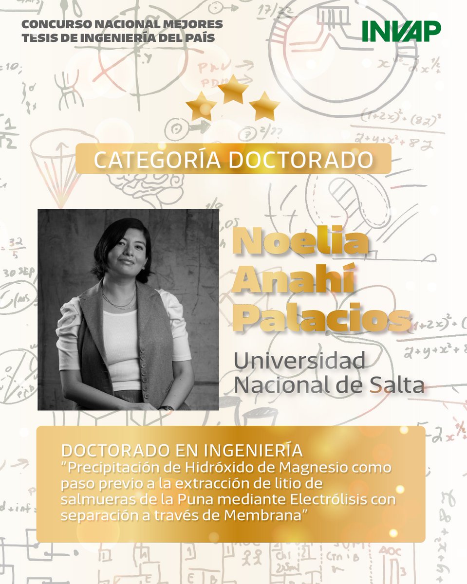 invapargentina's tweet photo. En la categoría Doctorado la ganadora es Noelia Anahí Palacios de la @UNSa_Salta https://t.co/4oxoe23JR9