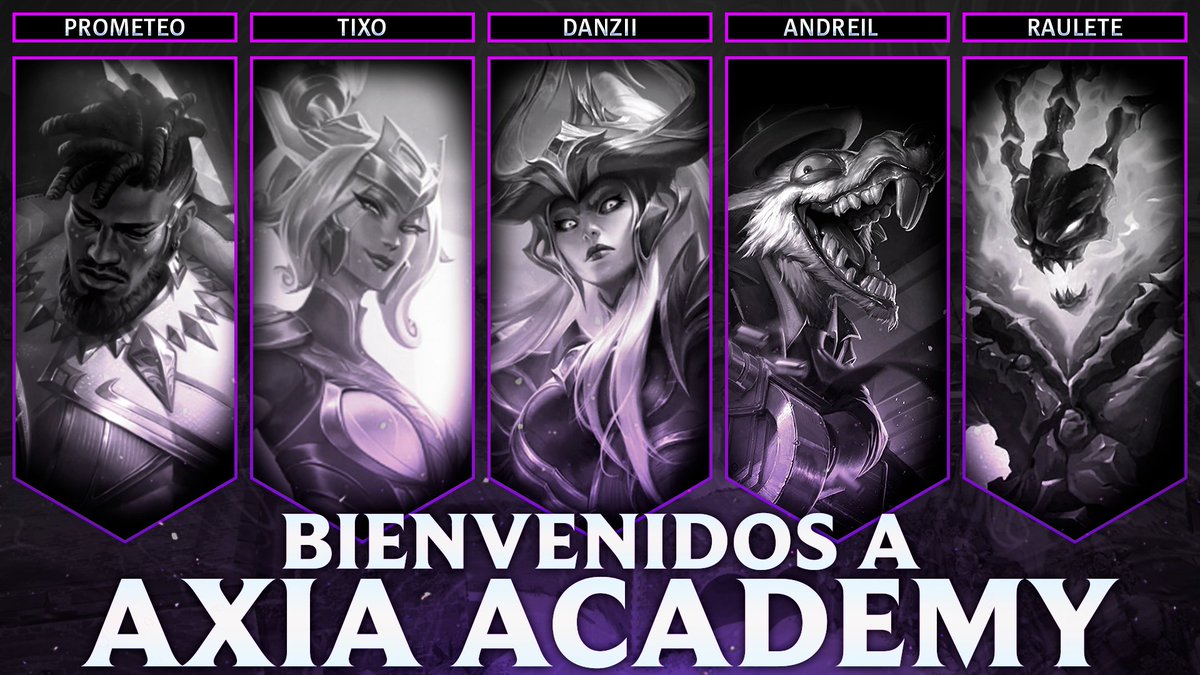 SomosAxia's tweet photo. 🌌BIENVENIDOS A AXIA 🌌
La academia nos representara en la LEA

Toplaner- @scythe663576 
Jungla- @Saaaval 
Midlaner- @iiznad 
AdCarry- @HolasoyAndreil 
Support- @rauletevk 

#SomosAXIA💜 #FearTheGalaxy https://t.co/WoYEs6CdCv