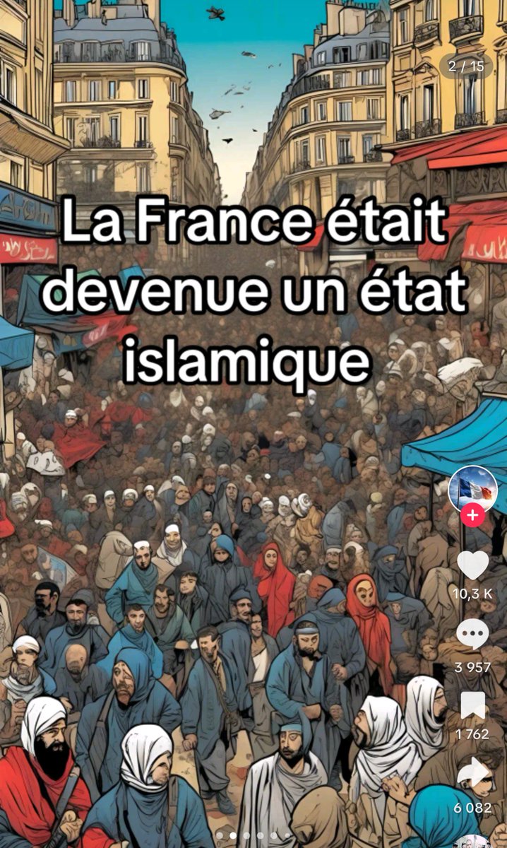 regelegorila's tweet photo. 1M de vues pour une fanfic d'extrême-droite raciste sur TikTok.

Je vous ai épargné les pires images. https://t.co/eMRexID1la
