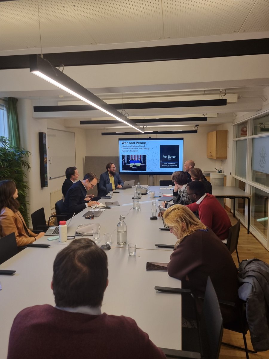At today's seminar, <a href="/Per_E_Research/">Per Ekman</a>, one of our postdocs, introduced his upcoming research project on Ukraine's strategic narratives during Russia's invasion. He explored how these narratives helped Ukraine stand firm in the face of aggression. Looking forward to the findings!