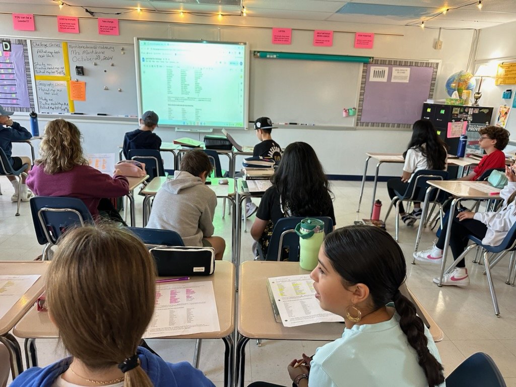 CMS 7th graders working on capitals in World Geography this morning! #NurturingLearning