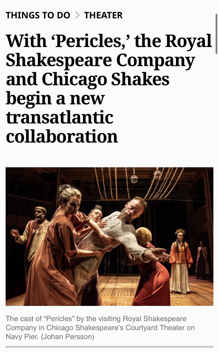 PERICLES - Royal Shakespeare Coloany <a href="/chicagoshakes/">Chicago Shakespeare</a> 

Chicago Tribune - www.chicagotribune..com

#RSC #Chicago