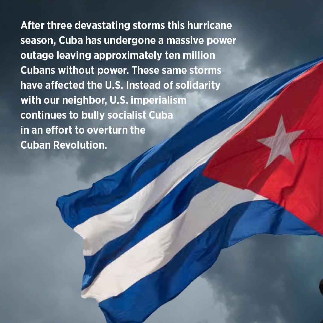 communistsusa's tweet photo. Cuba is fighting for its life. U.S. imperialism is attempting to achieve regime change by means of starving the country to death. We must redouble efforts to remove Cuba from the state sponsor of terrorism list. https://t.co/hn01sXWGTu