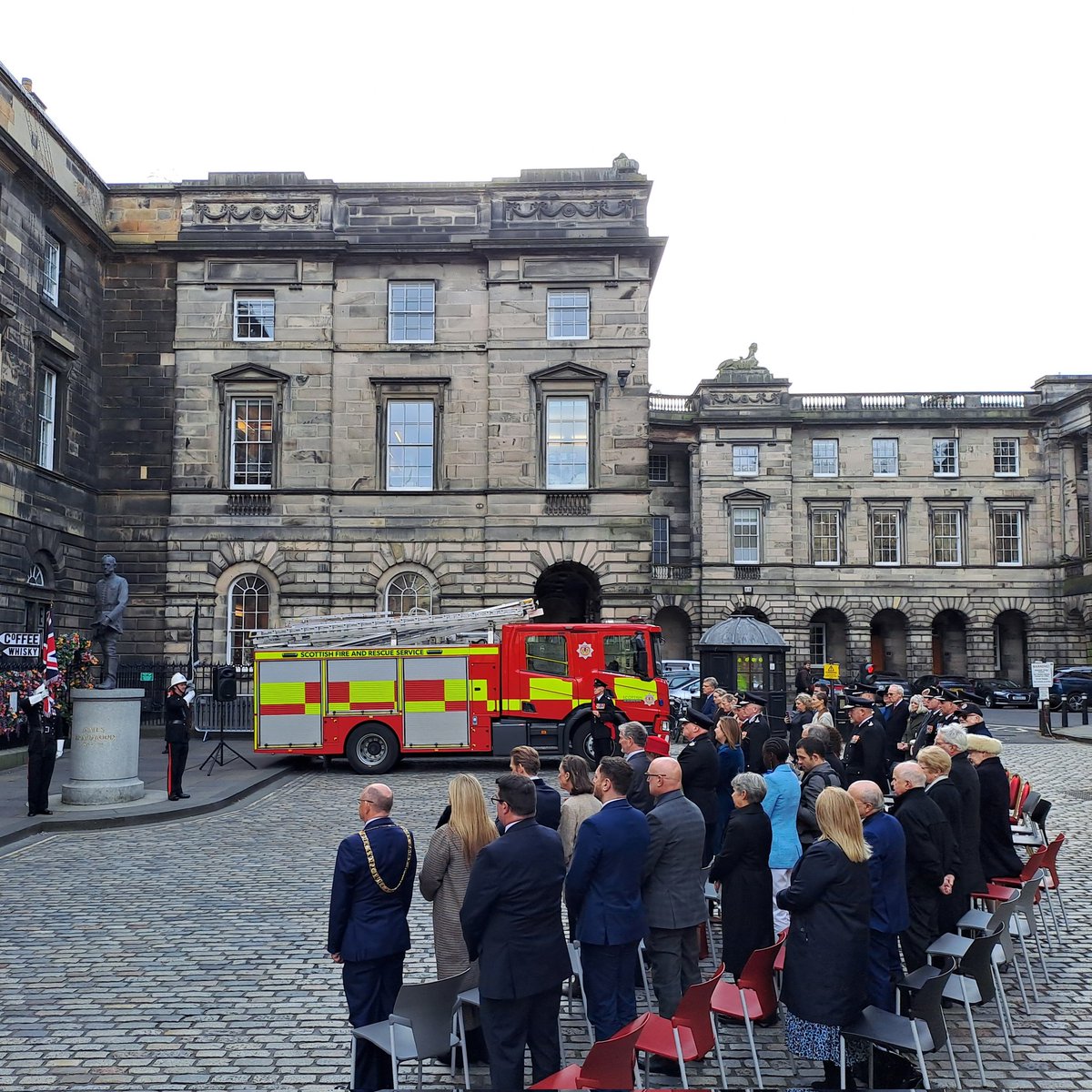 fire_scot's tweet image. The rededication of the James Braidwood statue took place at Parliament Square this morning.

#SFRS200