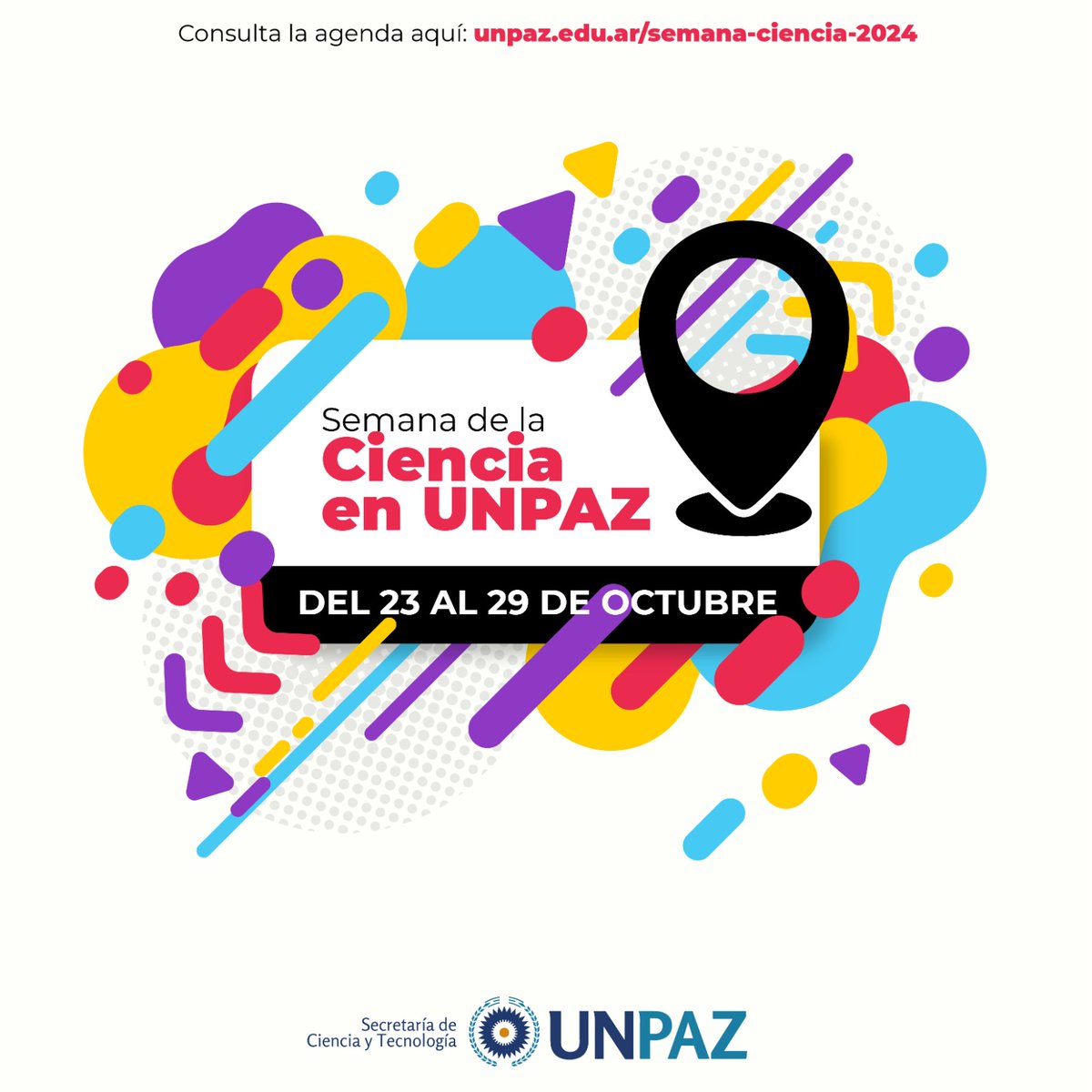 Hasta el 29 de octubre se desarrollará en la UNPAZ la Semana de la Ciencia, una iniciativa que busca difundir y compartir con toda la comunidad la producción de conocimiento que se genera en nuestra Universidad.

+INFO: unpaz.edu.ar/semana-ciencia…