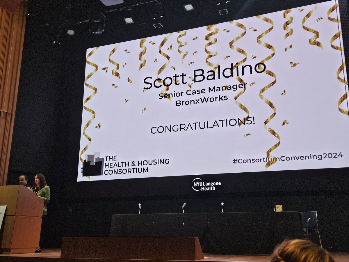 Congratulations to Scott Baldino, Senior Case Manager, <a href="/BronxWorks/">BronxWorks</a> on receiving the Annual Joe Fund Award at the <a href="/hhconsortiumnyc/">#JustPay | The Health & Housing Consortium</a> #ConsortiumConvening2024 at <a href="/nyulangone/">NYU Langone Health</a> today! 🎊👏