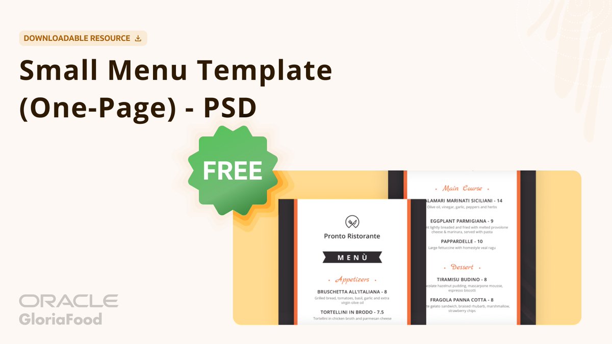 GloriaFood's tweet image. Get your own one-page #menutemplate to attract 🧲 more indecisive customers: social.ora.cl/6015qaeYb