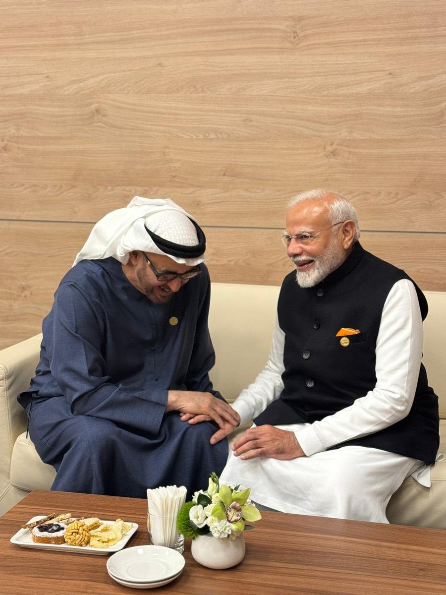 Narendra Modi (@narendramodi) on Twitter photo Glad to have met my brother, His Highness Sheikh Mohamed bin Zayed Al Nahyan, President of UAE, on the sidelines of the BRICS Summit in Kazan. <a href="/MohamedBinZayed/">محمد بن زايد</a> Glad to have met my brother, His Highness Sheikh Mohamed bin Zayed Al Nahyan, President of UAE, on the sidelines of the BRICS Summit in Kazan. <a href="/MohamedBinZayed/">محمد بن زايد</a>