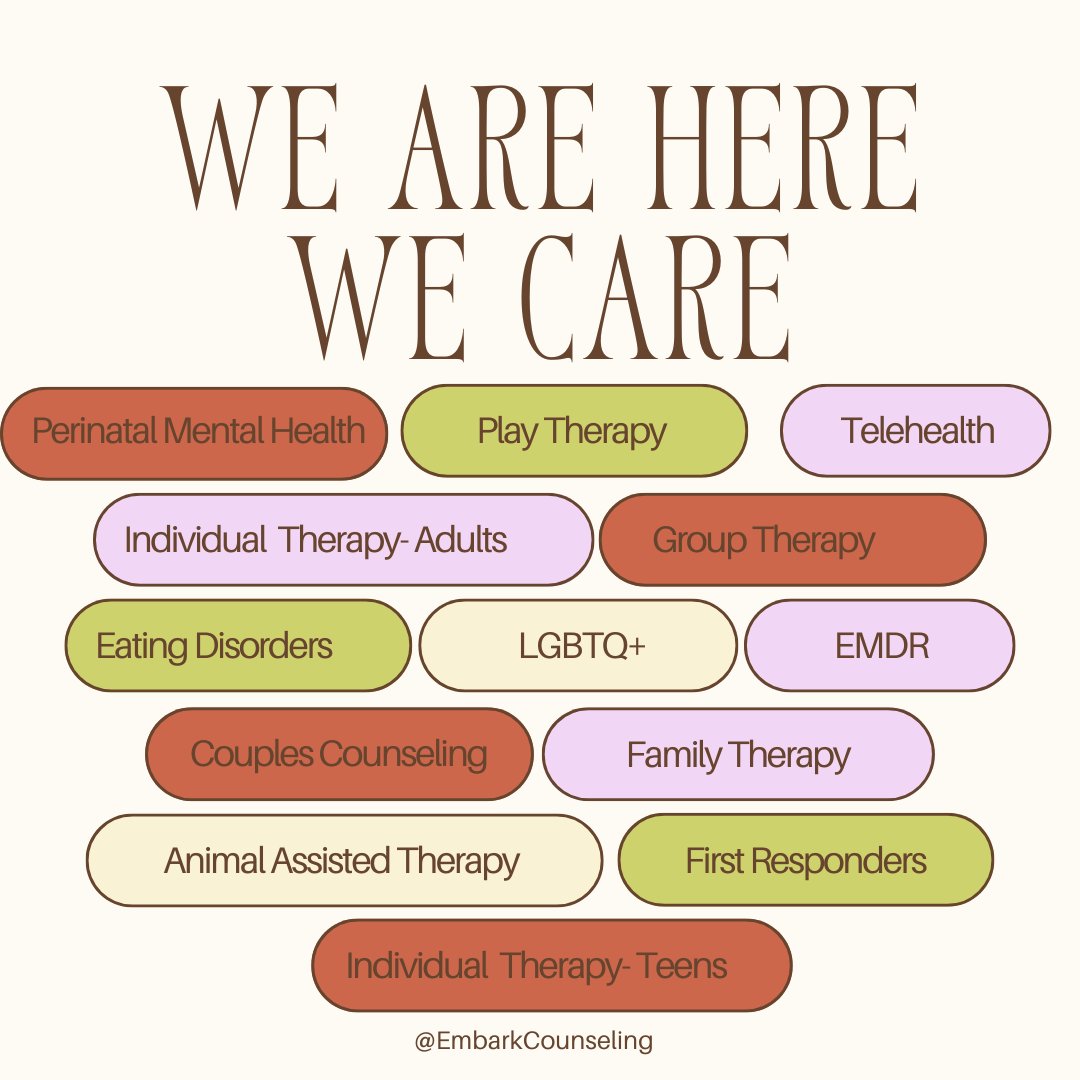 Embark4Families's tweet image. At ECS, We are Here &amp;amp; We Care! Connect with our client care today to get matched with a therapist or intern that can meet your needs! 
📧 info@embark-counseling.com
📱913-257-3161

#EmbarkCounselingServices #MentalHealthAwarness #Embark4Families #ReachOut #WeAreHere #WeCare