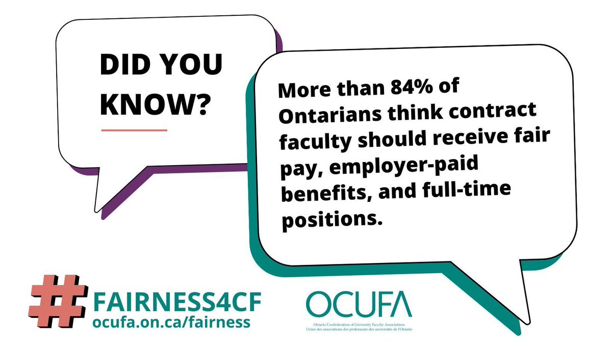 🌟 Amazing support for #fairness4cf! 🙌 Over 84% of Ontarians back fair pay, benefits, and full-time jobs for contract faculty. Let's keep pushing for the change they deserve! Sign our petition today: buff.ly/3YJe9Xb💪📚 #ONPSE #ONlab