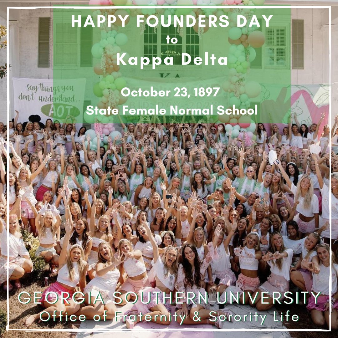 Wishing the women of Kappa Delta a happy belated Founder's Day! We hope you all had a great day!⁠
⁠
#GSFSLife #EagleNation #GS #StatesboroCampus #KappaDelta #TogetherWeSOAR #SOARBeyond