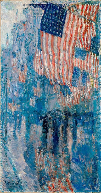 AdamGibbs03's tweet photo. @PrezWisdom Something like this, always liked the Clinton era decor.

Childe Hassam’s “The Avenue in the Rain” would definitely be on the wall🇺🇸 https://t.co/zRvNFuwMdD