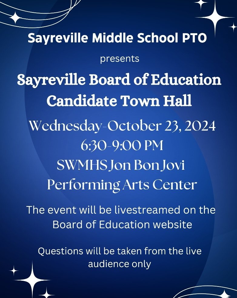 leidym410's tweet photo. Here's the link for tonight's Sayreville Candidates BOE Town Hall from 6:30pm-9pm.  https://t.co/ZCBvvfOp58 https://t.co/M1bsPiwdFe
