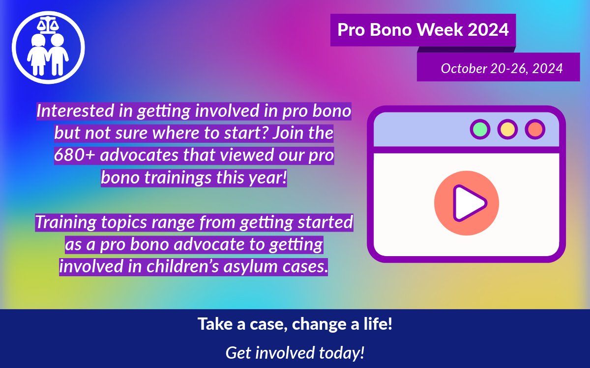 aba_cilacademy's tweet photo. Join the 680+ advocates that attended CILA's pro bono trainings this year! Learn how to get started as a pro bono advocate to getting involved in children’s asylum cases here:
https://t.co/ZUYiJ1HHr1 https://t.co/47zKMjJ2me