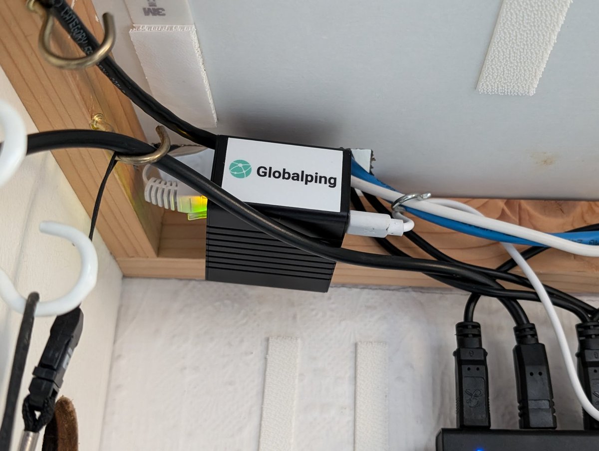NotAbstemious's tweet image. Whoop whoop! I shouldn't be this excited plugging in the globalping.io probe! Thanks @jsDelivr Now to go and build the shed that arrived at the same time, which will take longer than the probe to setup.