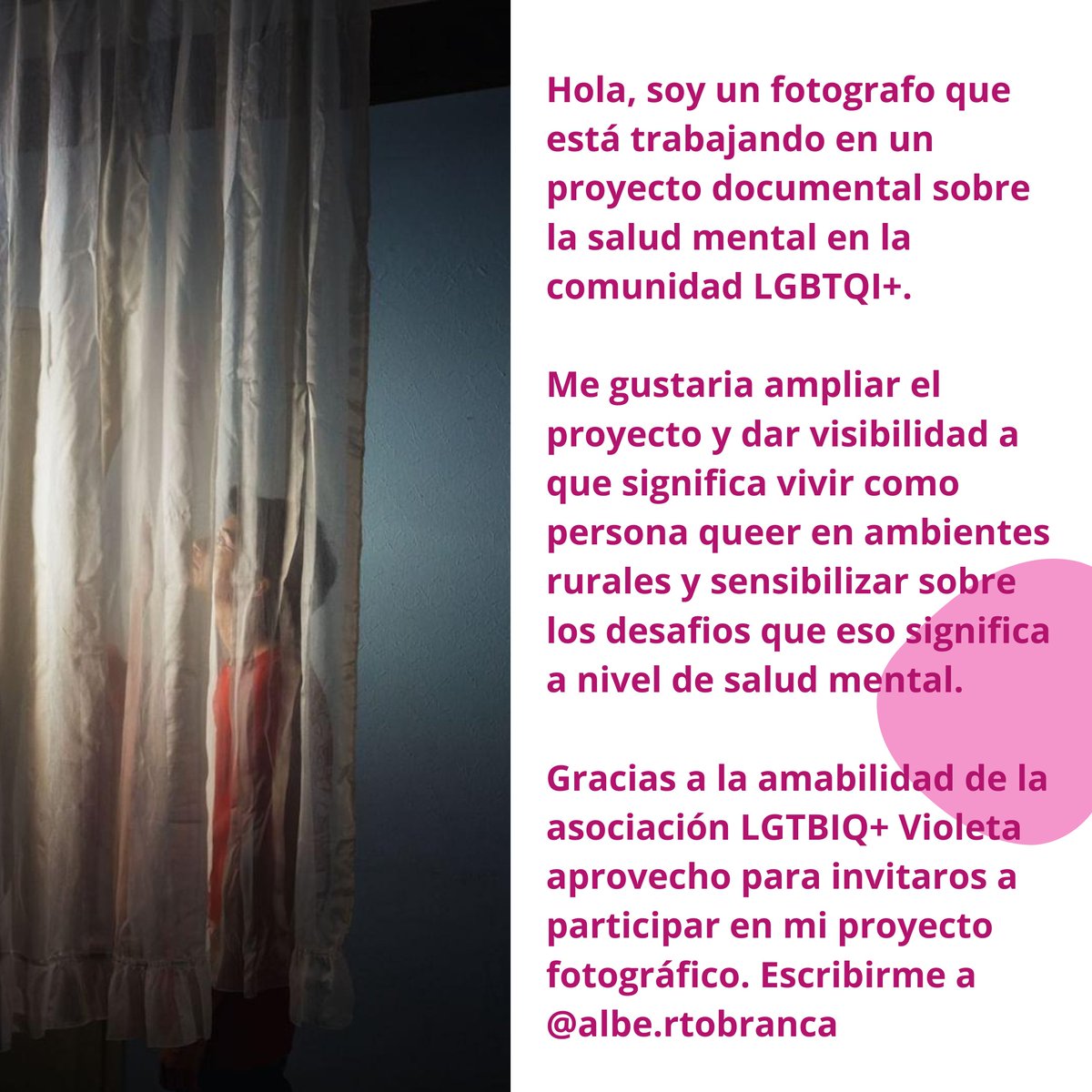 Si quieres participar en este proyecto escríbenos por la visibilidad LGTBIQ en el mundo rural