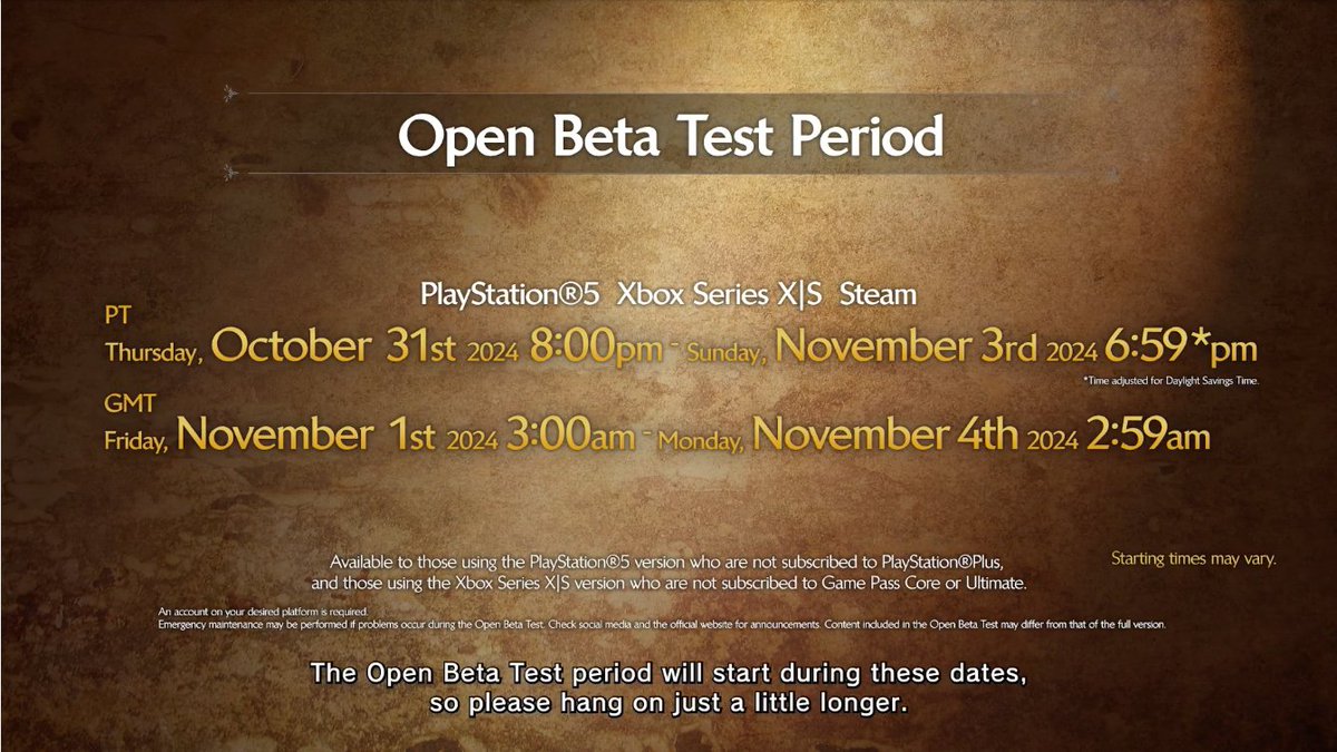 MHKogath's tweet image. The Open Beta Test for #MonsterHunter Wilds has been confirmed! PlayStation Plus members get to start a few days early.

It will have a character creator and the hunt we've had at conventions! It will also be crossplay enabled!