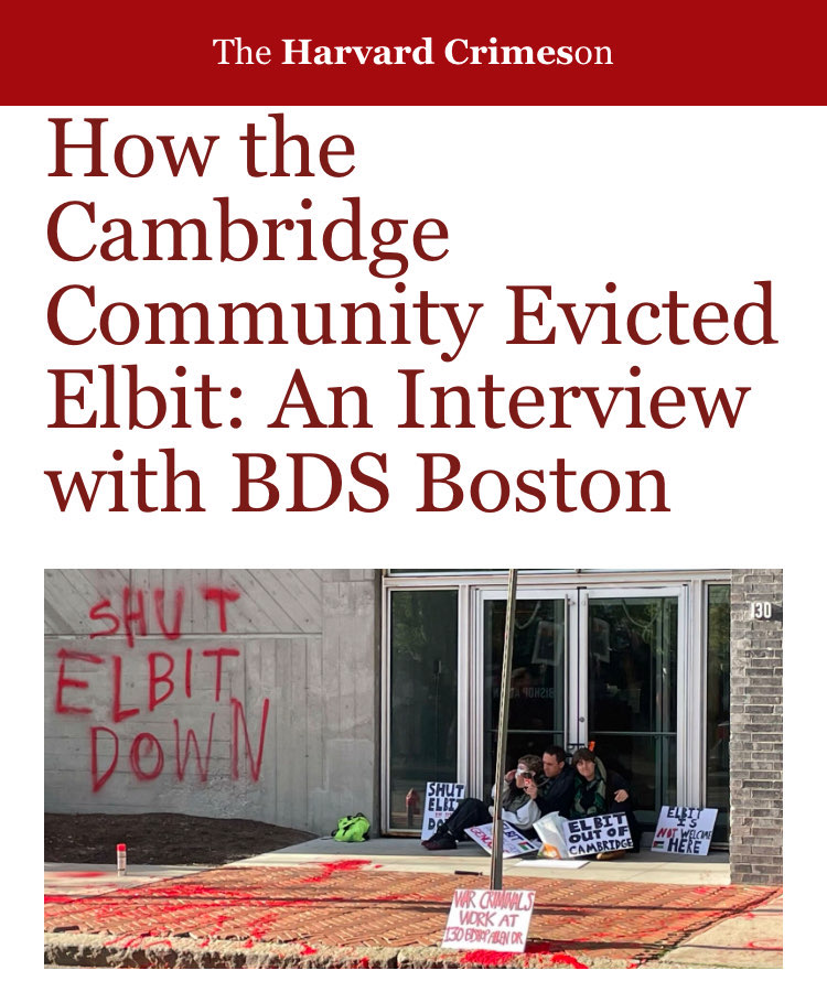 Thanks <a href="/harvardcrimeson/">The Harvard Crimeson</a> for interviewing us! Read the interview: thecrimeson.com/article/bds-bo…