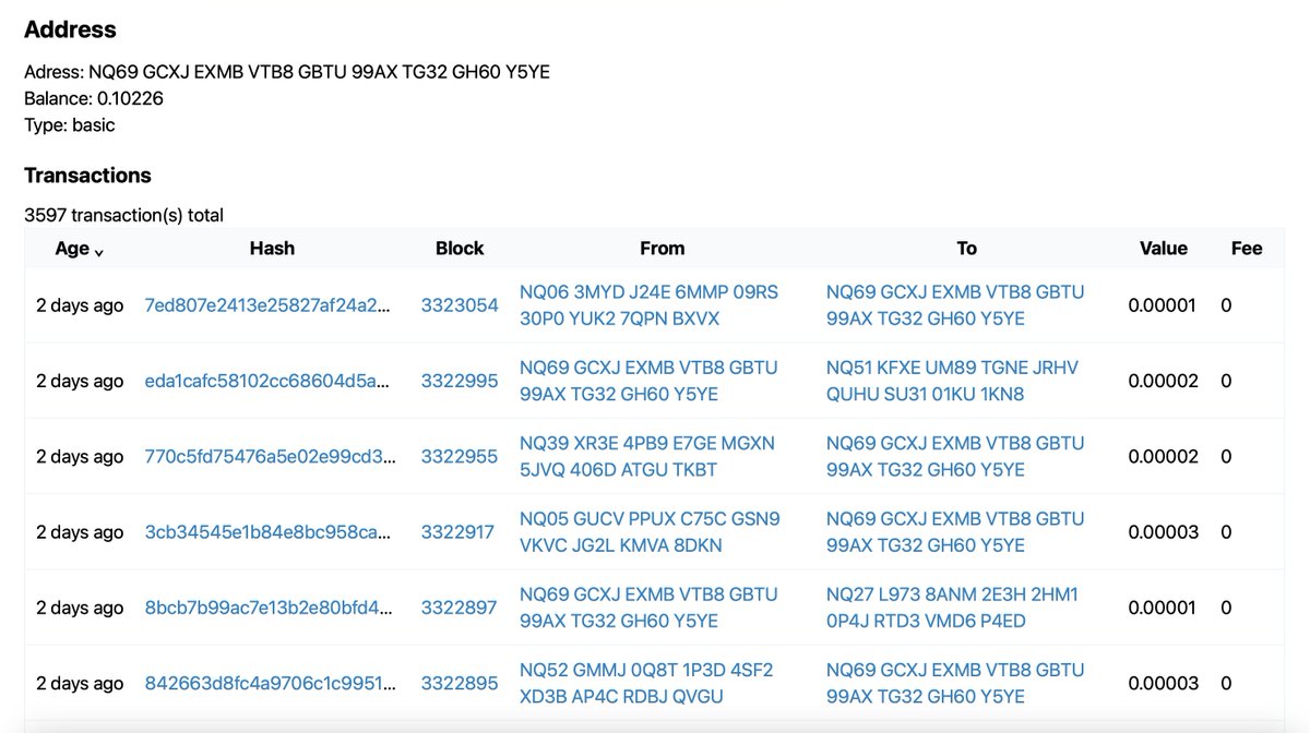 nim_dot_re's tweet image. The nim.re Explorer now comes with a nice transaction table for addresses - including pagination!
Go try yourself: nim.re/explorer/addre…
$NIM @nimiq
