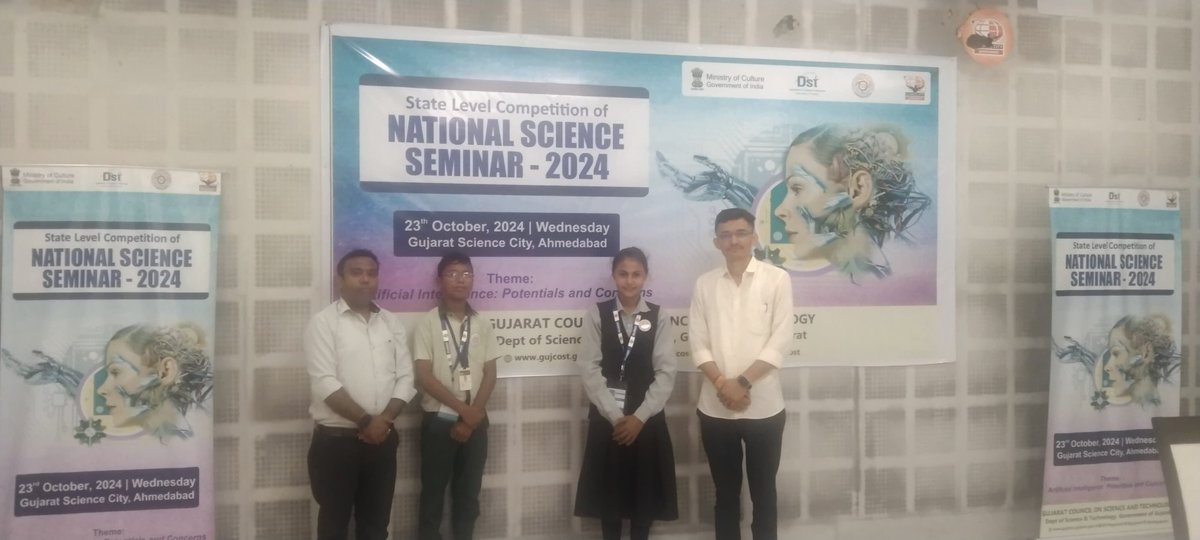 LokVigyan's tweet image. Today @InfoGujcost has Organised #StateLevel #NationalScienceSeminar2024 held on &quot;Artificial Intelligence:Potentials &amp;amp; Concerns&quot;  @GujScienceCity in which 2 Young Minds representing the Banaskantha District.