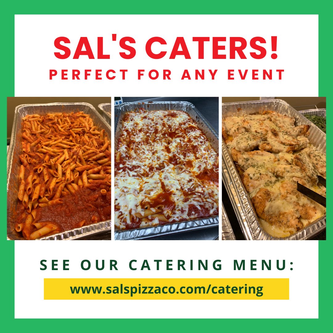 SalsPizzaCo's tweet photo. Sal’s Pizza catering: Your go-to for any celebration! 🍕 Whether it’s a wedding, graduation, or office luncheon, our pizza is a hit. You can find the menu here: https://t.co/5V3jgZbAJ7 

#SalsPizzaCo #AlgonquinIL #Restaurant #Pizzeria #Pizza #Pasta #ItalianFood https://t.co/rgTploo0t7