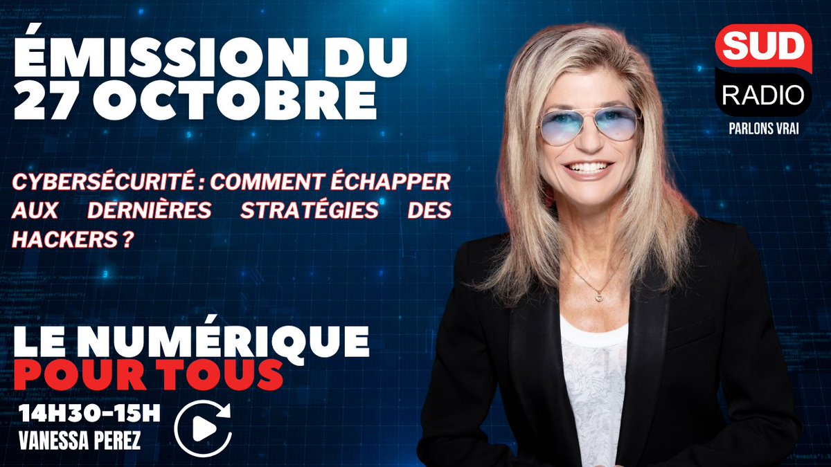 Vous avez manqué Le numérique pour tous avec <a href="/VanessaPerez_VP/">Vanessa Perez</a> et ses invités <a href="/lguezo/">Loïc Guézo</a>, vice-président du #CLUSIF &amp; <a href="/ifontarensky/">Fontarensky Ivan</a>, directeur technique cyber chez <a href="/thalesgroup/">Thales Group</a> ?

Retrouvez l'émission intégrale : sudradio.fr/programme/le-n…