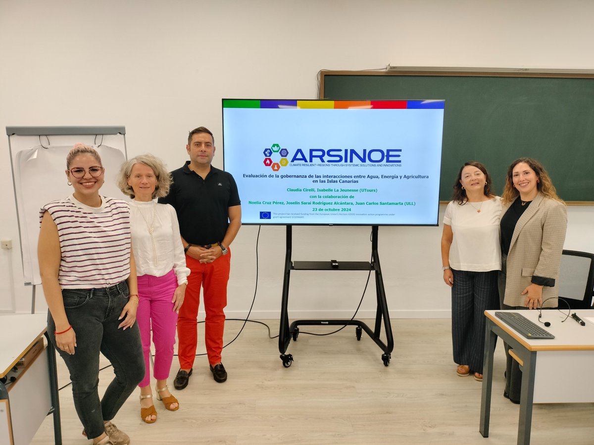 Juan Carlos Santamarta (@jcsantamarta) on Twitter photo Presentada la evaluación de la gobernanza de las interacciones entre Agua, Energía y Agricultura en las Islas Canarias del proyecto <a href="/ARSINOE_EU/">ARSINOE_EU</a> de la <a href="/ULL/">Universidad de La Laguna</a> con la Universidad de Tours de Francia.
<a href="/NoeliaCruzP/">NoeliaCruz</a> Presentada la evaluación de la gobernanza de las interacciones entre Agua, Energía y Agricultura en las Islas Canarias del proyecto <a href="/ARSINOE_EU/">ARSINOE_EU</a> de la <a href="/ULL/">Universidad de La Laguna</a> con la Universidad de Tours de Francia.
<a href="/NoeliaCruzP/">NoeliaCruz</a>