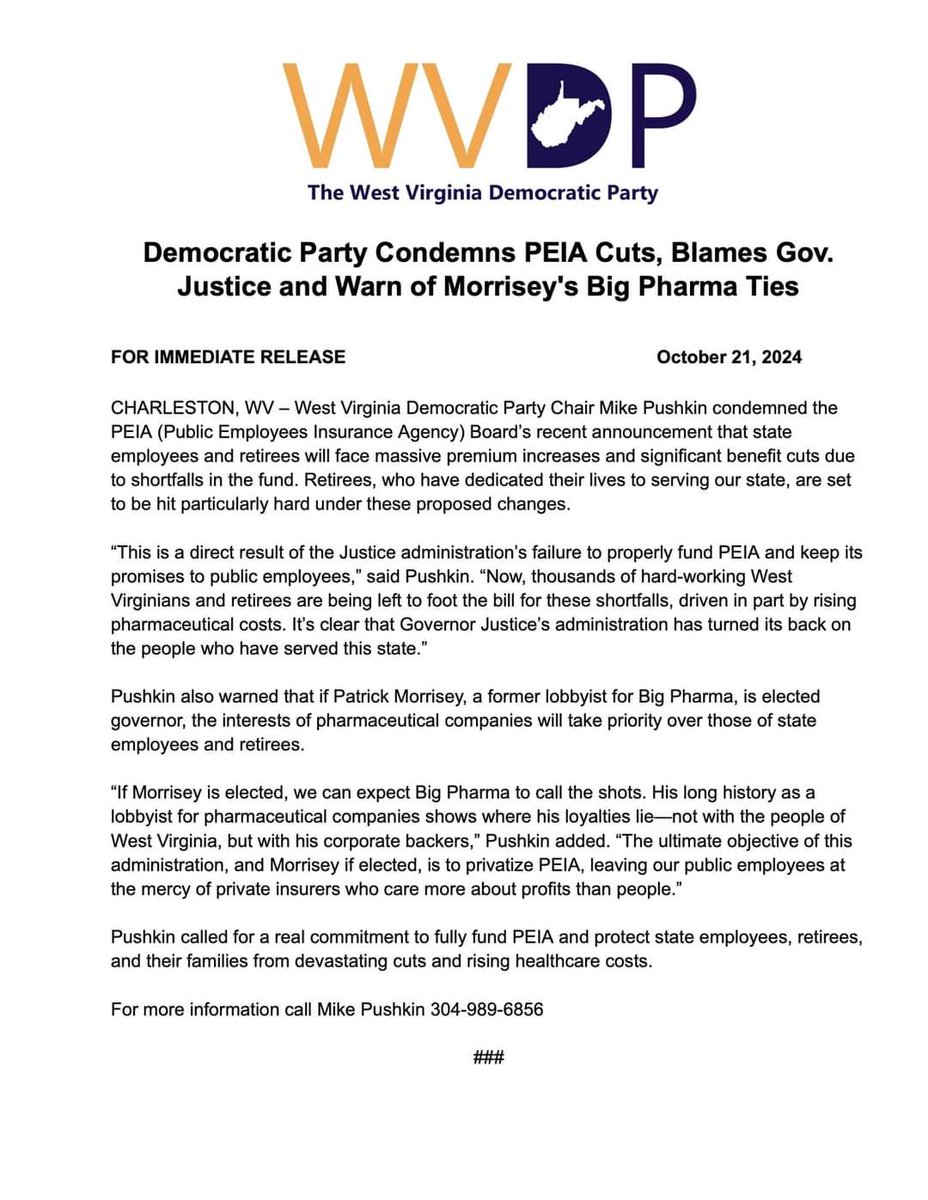If Morrisey becomes governor, our state employees &amp; retirees will sadly be as screwed as you can possibly get. Vote <a href="/SteveWilliamsWV/">Steve Williams</a>!! #wvpol #wvgov #peia