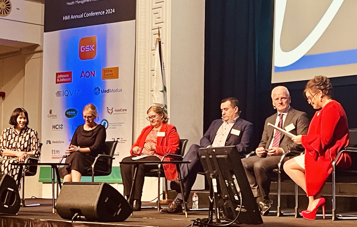 Final thoughts for today from the panel: Look for the solid ground, mind yourself, team and patients, use health and wellbeing resources, say what you mean and mean what you say, write down the 5 things you are most proud of #hmiConf24