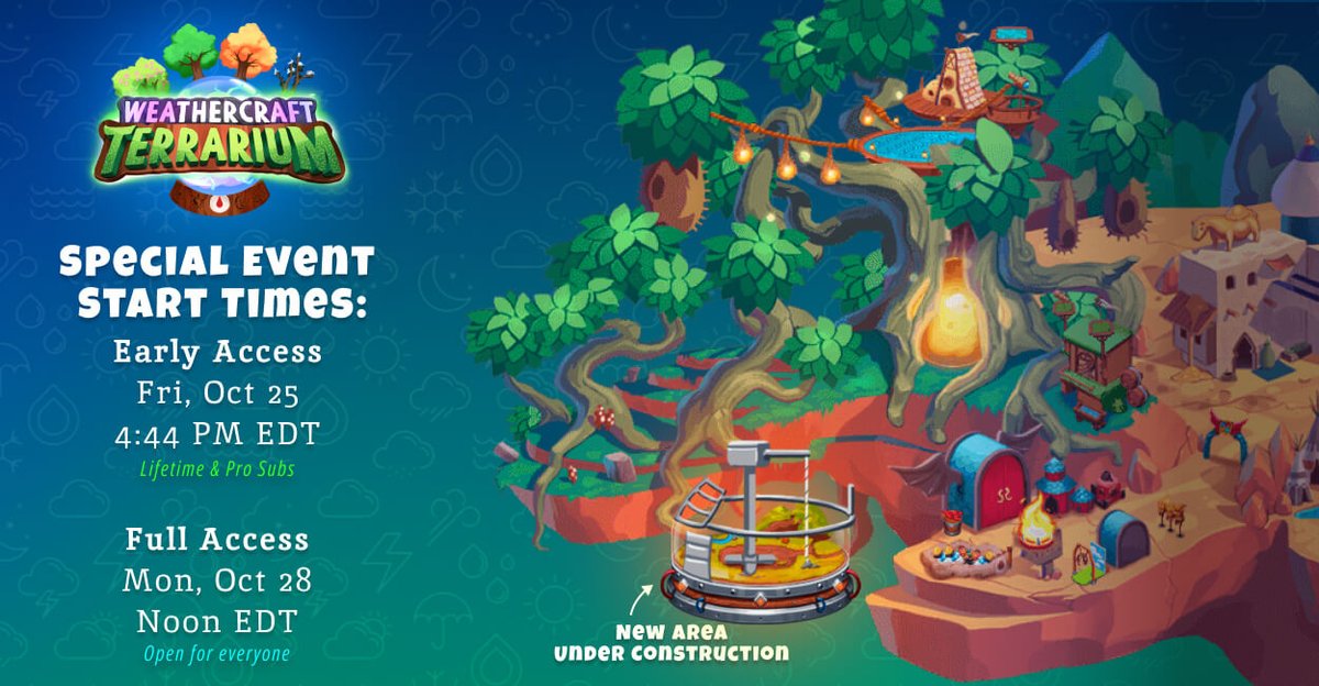 Our largest writing event of the year begins in a few days!

A 44 day adventure into Weathercraft Terrarium! Each season🍁☀️🌷❄️ has its own 10 day period to enjoy, explore, and inspire you.

Earn rewards, meet other writers &amp; write your story! Join 4 Free 4thewords.com/writefest