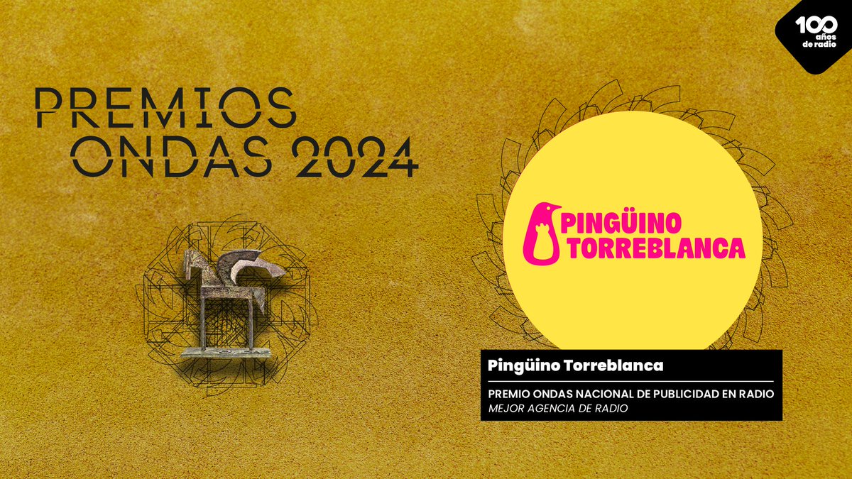 Premios_Ondas's tweet photo. 📢 #PremiosOndas 2024 nacional de publicidad en radio

🔹 Mejor agencia de radio:

Pingüino Torreblanca (@pinguitorre)

#FalloDelJurado https://t.co/AJoraup4Vp