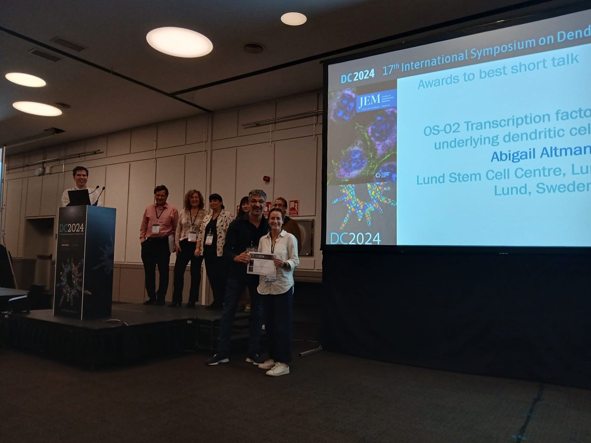 David Sancho (@sancholab) on Twitter photo #DC2024 awards!!! sponsored by <a href="/JExpMed/">Journal of Experimental Medicine</a> <a href="/Montse_JExpMed/">Montse Cols</a> & the DC2024 organization, Abigail Altman, Lund Stem Cell Centre, Lund University, Lund, Sweden was awarded the best short talk of the meeting! congrats on a stunning presentation to <a href="/AbigailRAltman/">Abigail Altman</a> !!! #DC2024 awards!!! sponsored by <a href="/JExpMed/">Journal of Experimental Medicine</a> <a href="/Montse_JExpMed/">Montse Cols</a> & the DC2024 organization, Abigail Altman, Lund Stem Cell Centre, Lund University, Lund, Sweden was awarded the best short talk of the meeting! congrats on a stunning presentation to <a href="/AbigailRAltman/">Abigail Altman</a> !!!