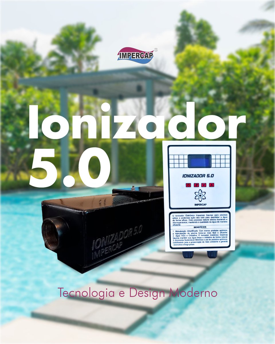Impercap's tweet image. O Ionizador 5.0 da Impercap está de cara nova! 🆕
Design atualizado, mais compacto e sofisticado, ele se adapta a qualquer ambiente, com eficiência e praticidade!
⬇
Para saber mais, clique e acesse nosso site: impercap.com.br
#Ionizador #Sofisticação #Piscina #tecnologia