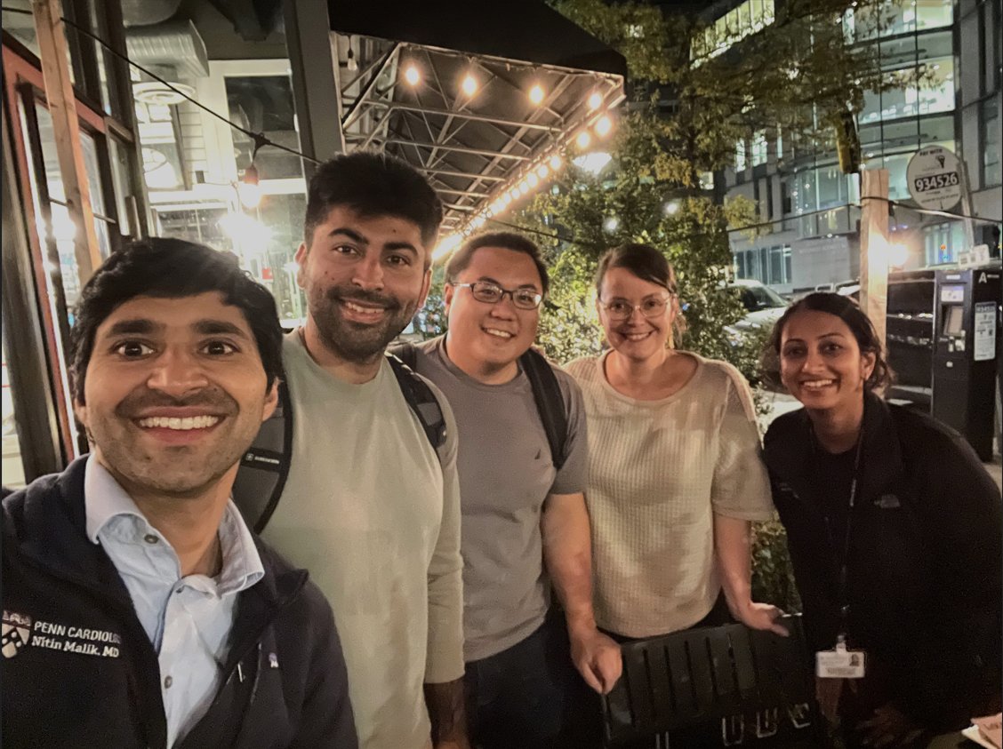 Penn Cardiology Fellows (@penncvfellows) on Twitter photo Another <a href="/PennCVFellows/">Penn Cardiology Fellows</a> mentorship dinner with <a href="/AlanTangMDPhD/">Alan Tang</a>, Tayyab Shah & <a href="/AardraRajendran/">Aardra Rajendran</a>. An amazing crew!
Thanks @nmalik927 @jennlewey for your incredible dedication to mentoring our fellows! Another <a href="/PennCVFellows/">Penn Cardiology Fellows</a> mentorship dinner with <a href="/AlanTangMDPhD/">Alan Tang</a>, Tayyab Shah & <a href="/AardraRajendran/">Aardra Rajendran</a>. An amazing crew!
Thanks @nmalik927 @jennlewey for your incredible dedication to mentoring our fellows!