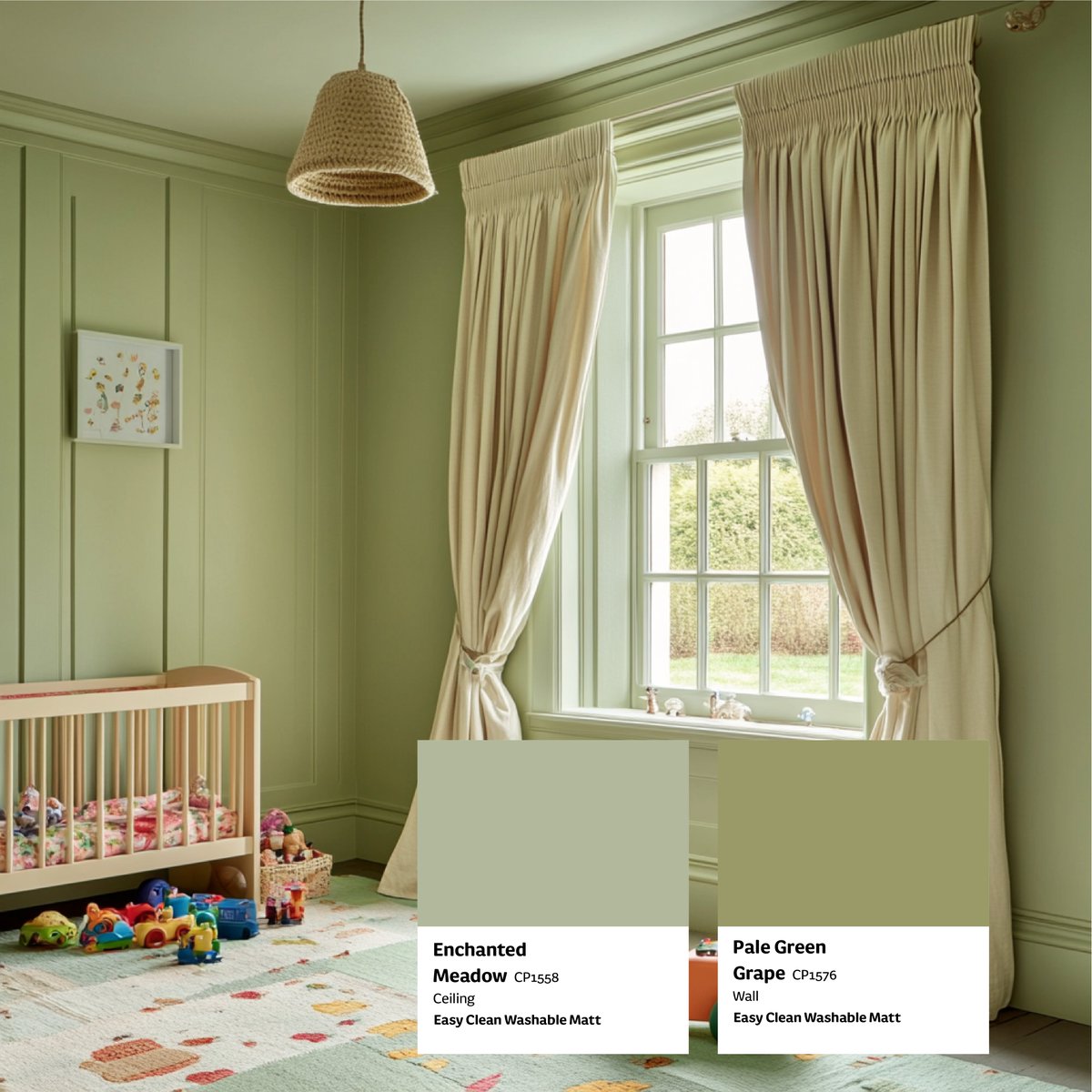 Colour-drench your little ones playroom in different shades of green to encourage feelings of calm and spark their imaginations. ✨ 🌳 #fleetwood #fleetwoodpaints