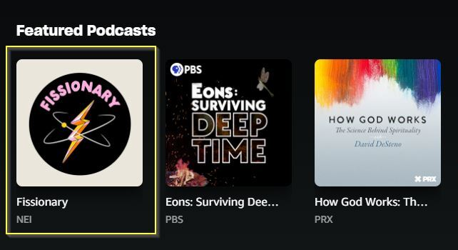 NEI's tweet image. LISTEN UP ▶️ Fissionary got featured by @AmazonMusic!

And just in time for tomorrow's episode (hint: 🦏)...tune in now ⚡ 👇
music.amazon.com/podcasts/categ…
@PlayMorePods #CleanEnergy #Sustainability #NuclearSciWeek
