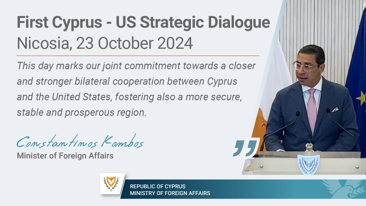 My opening remarks at the First Cyprus - US Strategic Dialogue today in Nicosia.

🔗 tinyurl.com/3zjt4tzy
