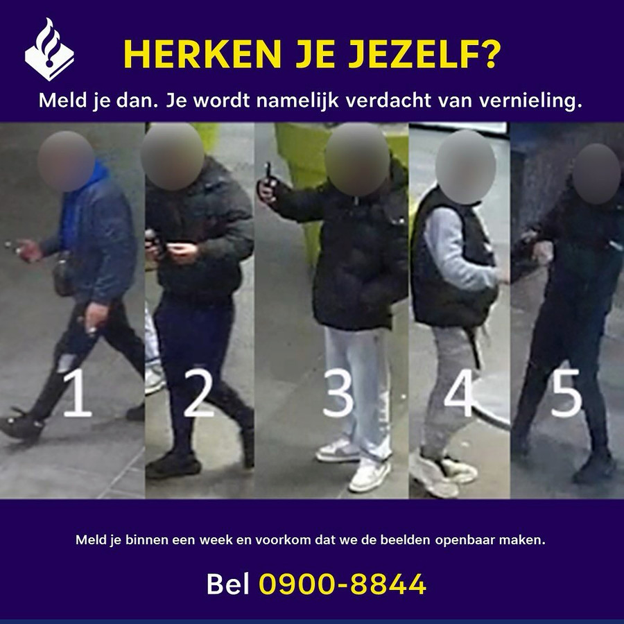 Politie zet vandalen op station Almelo onder druk: ‘Meld je snel, anders maken we je herkenbaar’ tubantia.nl/almelo/politie… ‘Meld je! We willen graag met jullie praten’. Zo luidt de oproep aan vijf jongens