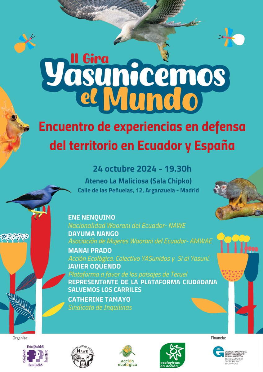 <a href="/UlloaViva/">Plataforma Ulloa Viva</a> <a href="/OSaltogz/">O Salto Galiza</a> Próxima parada📍MADRID. Tendréis la oportunidad de hablar con ellas y compartir aprendizajes por la defensa en el territorio.

Mañana 24 de octubre:
🔵10h Sala Polivalente Col. Mayor Teresa de Jesús (Ciudad Universitaria UCM )
🔵19.30h En el <a href="/AteneoMaliciosa/">La Maliciosa</a> (Sala Chipko)