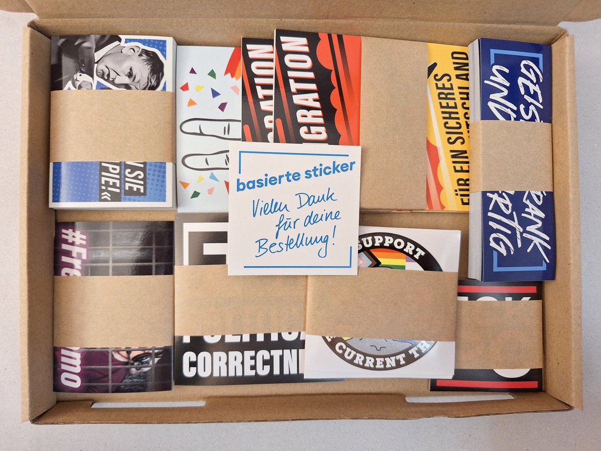 basiertesticker's tweet photo. Bevor die Post schließt, bringen wir schnell noch ein paar Pakete weg.
Viel Spaß damit!
#Hoecke #FreeShlomo #Remigration #NurZwei #FCKPC https://t.co/21NLhllqSP