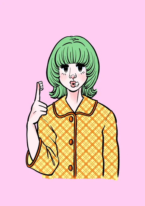 #お絵描き #イラスト #女の子 #レトロ #ファッション #ヘアスタイル #本の挿し絵のお仕事したい #広島在住 #広島在住イラストレーター #nostalgia #retro #retrostyle #japanesegirl
