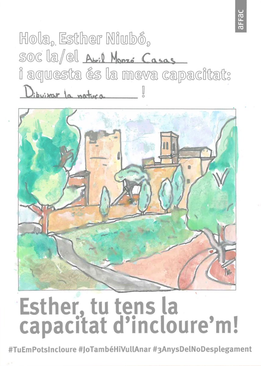 EscolaRieradeRibes (@rieraderibes) on Twitter photo <a href="/eniubo/">Esther Niubó</a> aquestes són algunes de les nostres capacitats la de vostè és la d’incloure a tot l’alumnat. #JoTambeHiVullAnar #3anysDelNoDesplegament <a href="/eniubo/">Esther Niubó</a> aquestes són algunes de les nostres capacitats la de vostè és la d’incloure a tot l’alumnat. #JoTambeHiVullAnar #3anysDelNoDesplegament