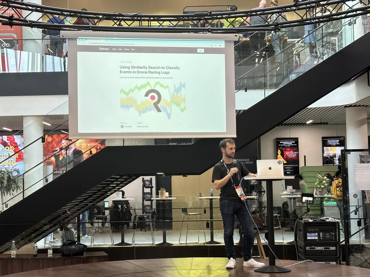 Roboto (@roboto_ai) on Twitter photo Our very own <a href="/BBarash/">Benji Barash</a> presenting work on signal search at #ROSCon2024. Find important events in your logs! Our very own <a href="/BBarash/">Benji Barash</a> presenting work on signal search at #ROSCon2024. Find important events in your logs!