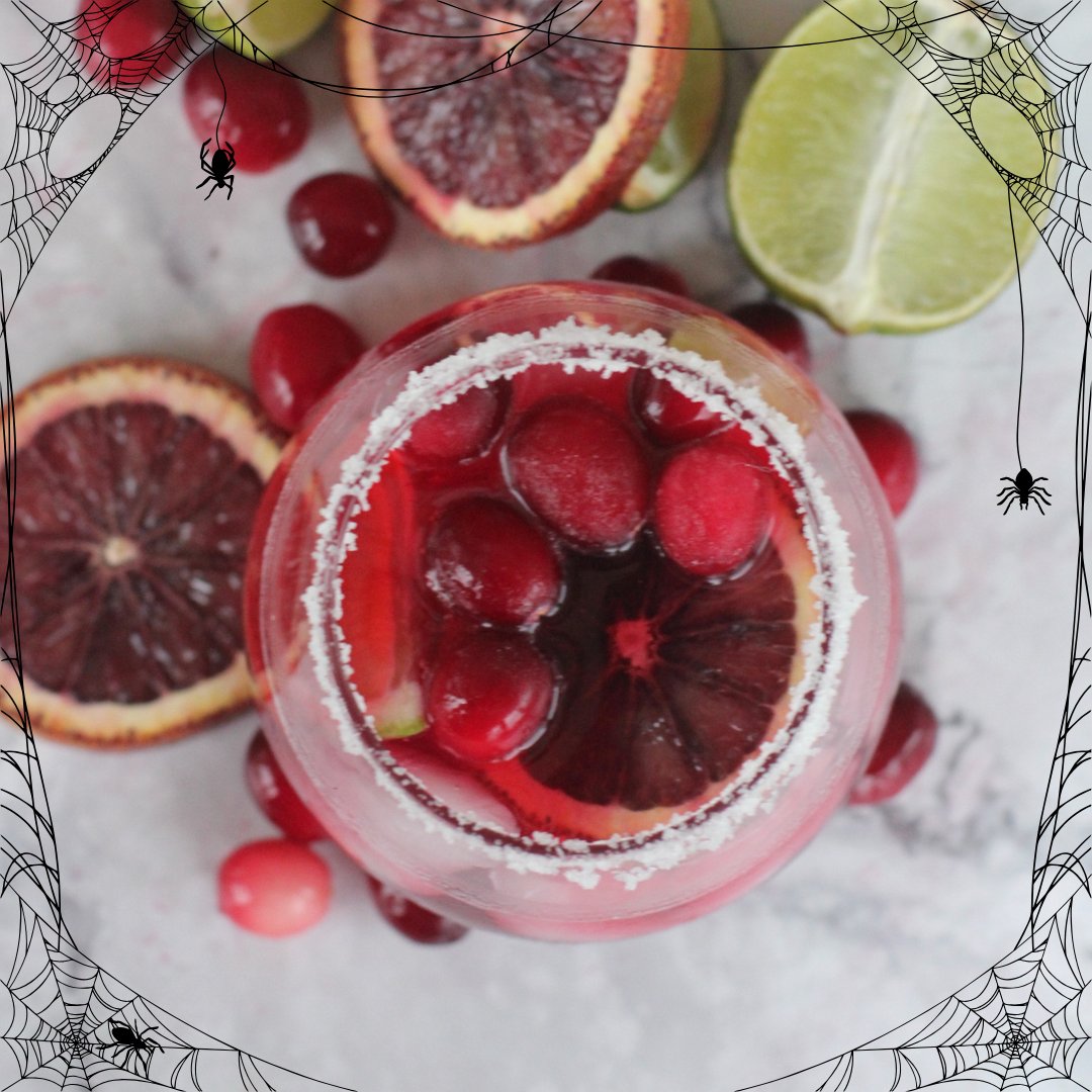 Looking for something spooky to drink this Halloween? How about these Cranboo-ry #BloodOrange Cadillac #Margaritas by The Fit Habit Blog. Find the recipe at capecodselect.com/recipes/detail….